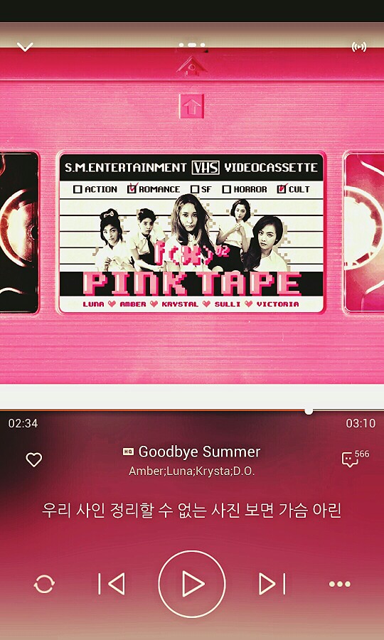 那些被專輯主打曲掩蓋了光芒的好歌們:f（x）Goodbye Summer,真心好聽的曲子，還有EXO的D.O參與獻(xiàn)唱，歌詞很贊，仿佛回到那年夏天~