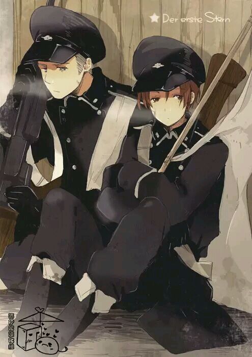 黑塔利亚德意美图军服二次元美男锁屏壁纸