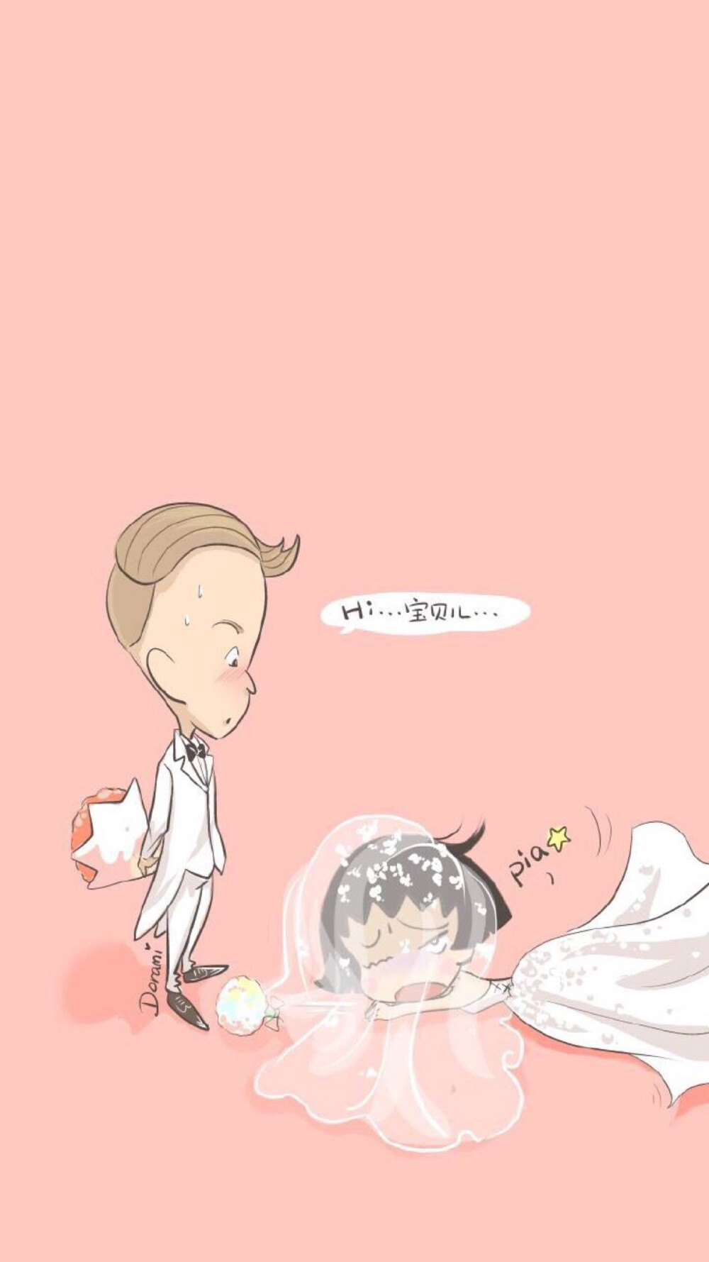 插画师dorami萌壁纸卡通动漫苹果锁屏