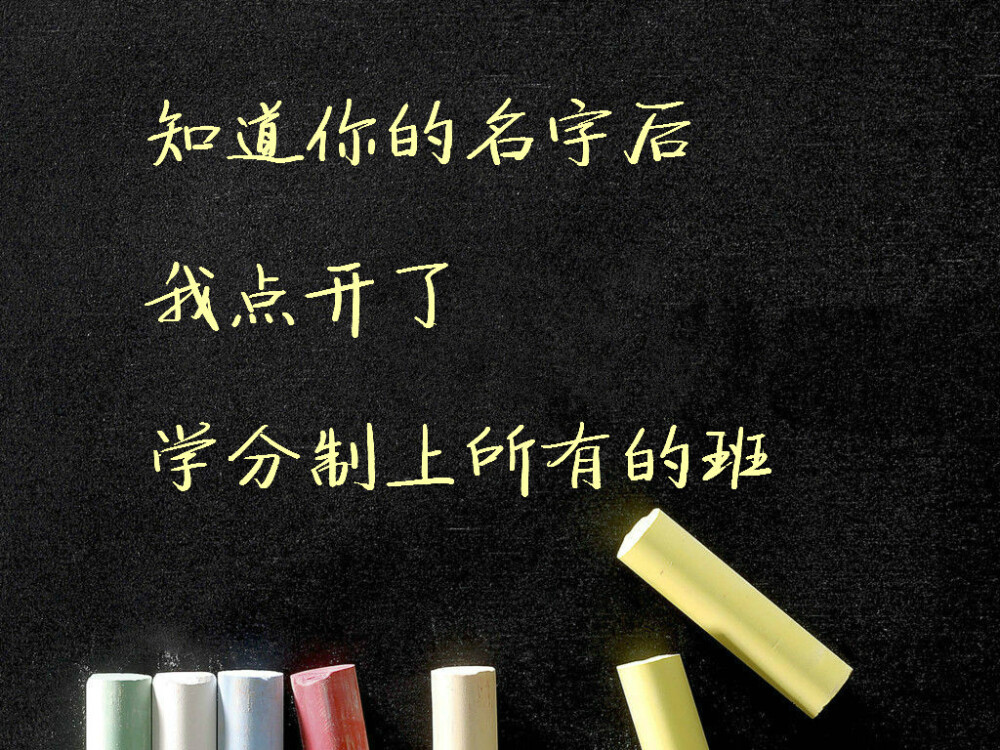 知道你的名字后/我点开了/学分制上所有的班