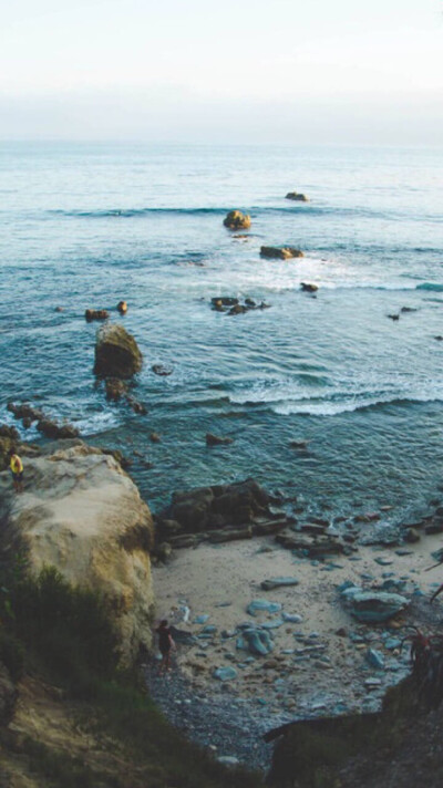 欧美风景 大海 礁石 复古 旅游 壁纸