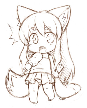 线稿 动漫 黑白素材 插画