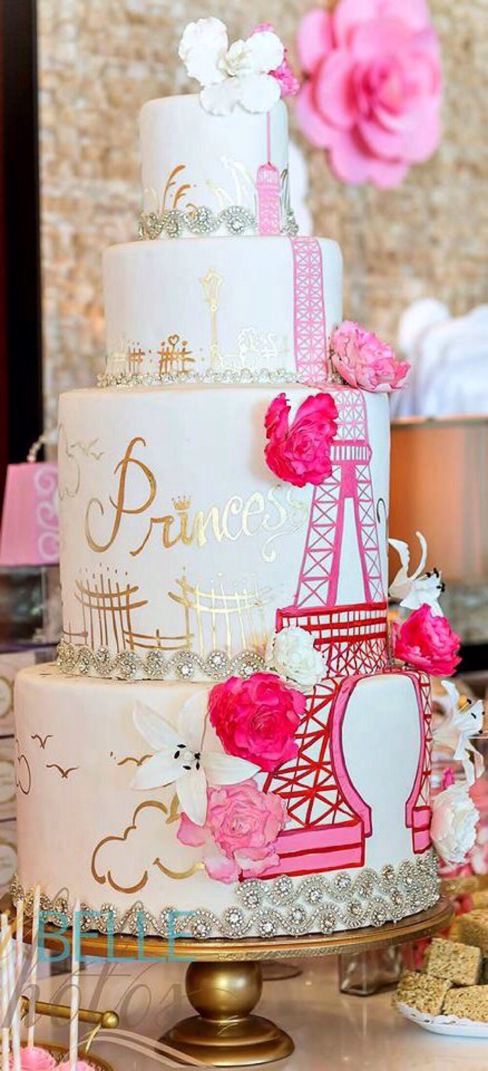 手绘蛋糕 巴黎铁塔