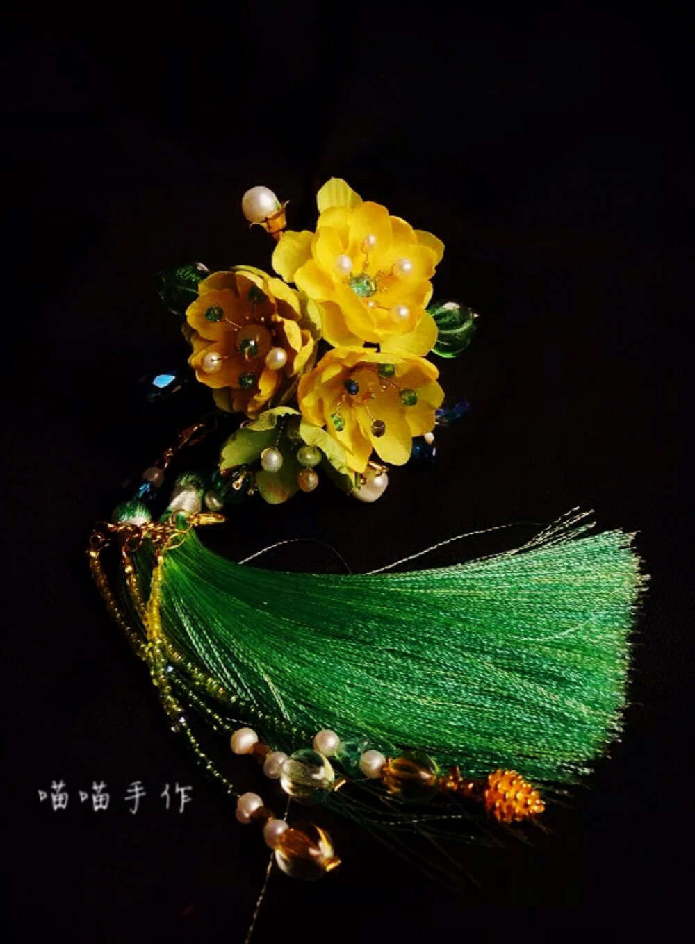 燙花發(fā)簪 漢服配飾 發(fā)簪 造花 喵喵手作小店 微博：喵小瓊mimi