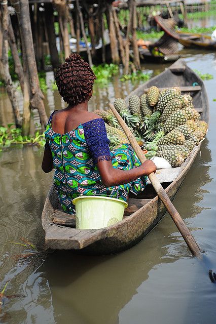 Pineapples shop in Ganviè, Benin