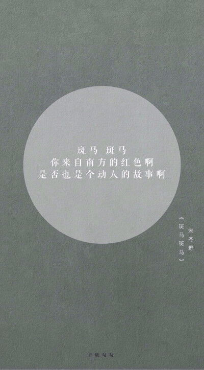 欣勾勾的自制壁纸 民谣-宋冬野/斑马斑马 歌词壁纸 文字壁纸 高清壁纸 微博@欣勾勾