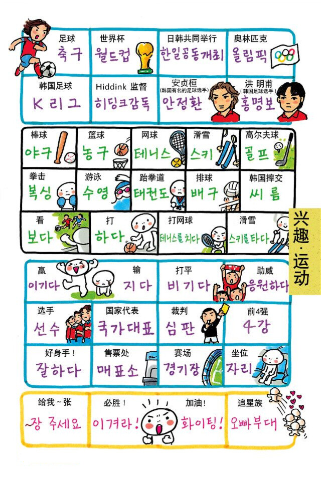 韩语 单词 漫画 学习