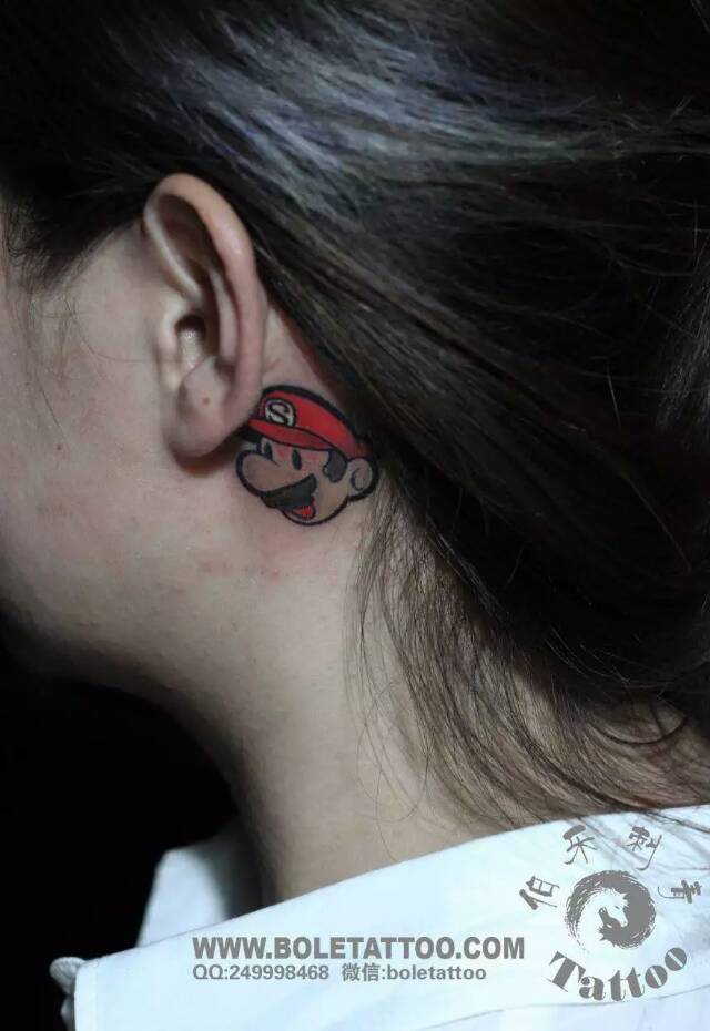 ＃耳后纹身＃＃纹身＃＃刺青＃＃上海纹身＃＃上海伯乐纹身作品＃＃tattoo＃＃创意纹身＃