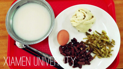厦门大学海韵一期食堂元气早餐！蜜豆真好吃！#食堂对决#