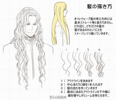 漫画技巧 素材 头发画法