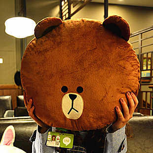 现货Line正品布朗熊可妮兔莎莉鸭毛绒玩具连我抱枕送女生节日礼物