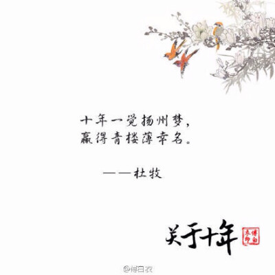 关于十年 古风诗句 唯美文字 侵删