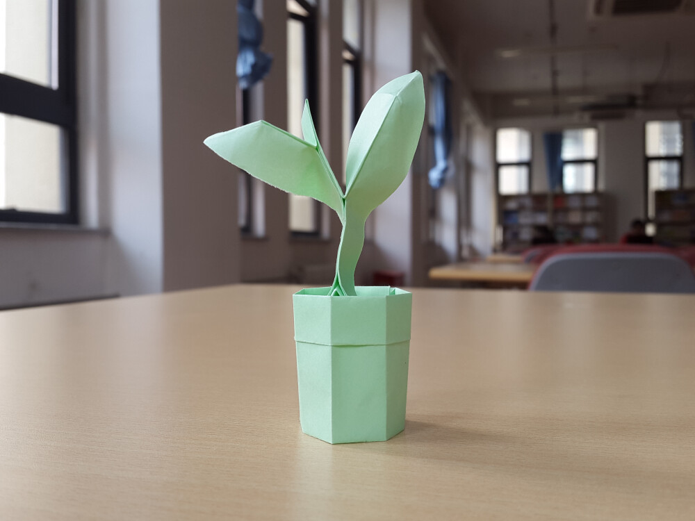 折纸盆栽