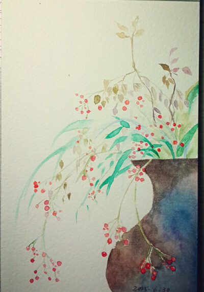 临摹的花瓶，岁月静好