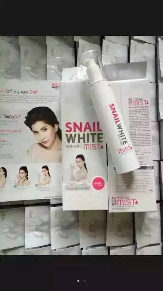 现货秒发 【泰国Snail White蜗牛水蛇毒喷雾】美白滋润保湿适合敏感肌[玫瑰]祛痘[玫瑰] 祛暗疮 [玫瑰]祛斑 [玫瑰]紧致肌肤 [玫瑰]修复肌肤 [玫瑰]减少皱纹[玫瑰] 提升拉紧。长期使用有拉皮效果喔，一般人我不告诉他[偷笑]