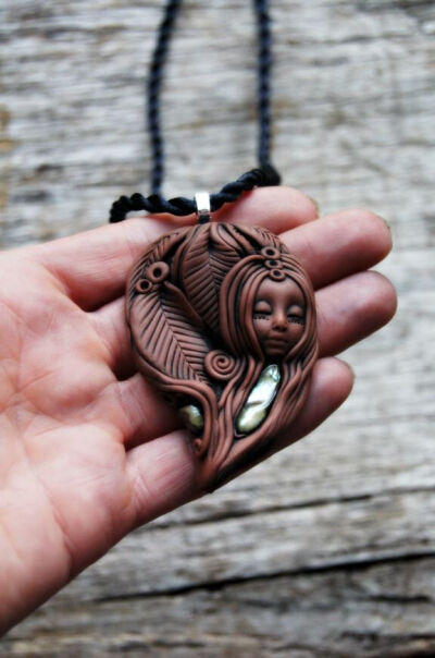 polymer clay pendant