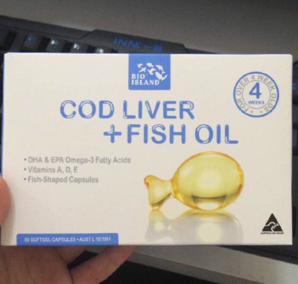 澳洲BIO-ISLAND宝宝婴儿鳕鱼鱼油COD LIVER+Fish OIL盒装30粒 http://weidian.com/i/1415870035?wfr=c