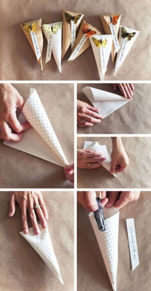 粽子状的信封，也可以当作礼品包装哦。是不是很浪漫呢？做起来也很容易呢，一起试一试吧。【阿画】