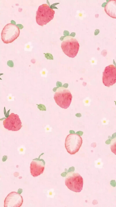 Hi 壁纸✨ 粉色系.草莓.平铺