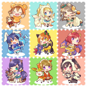 love live！pixiv  P站  高坂穗乃果  绚濑绘里  南小鸟  园田海未  星空凛  西木野真姬  东条希  小泉花阳  矢泽妮可 Q版  插画