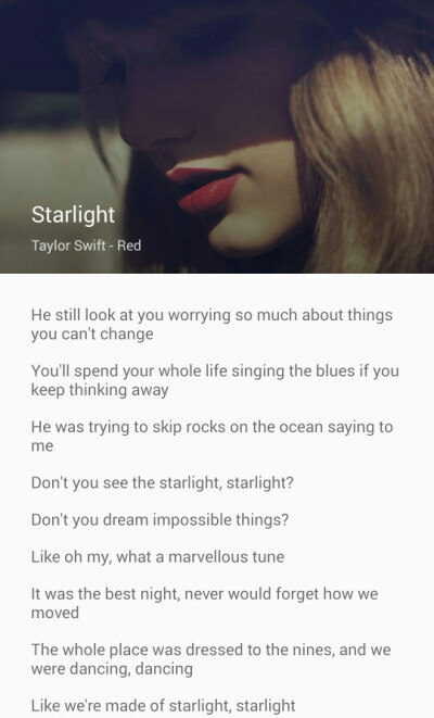 Like we're made of starlight.