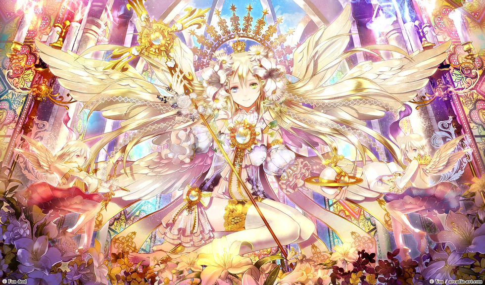 二次元少女华丽太阳阳光天使圣女