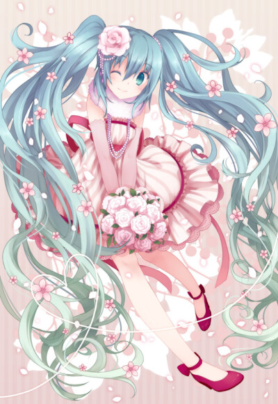 初音 樱花 玫瑰