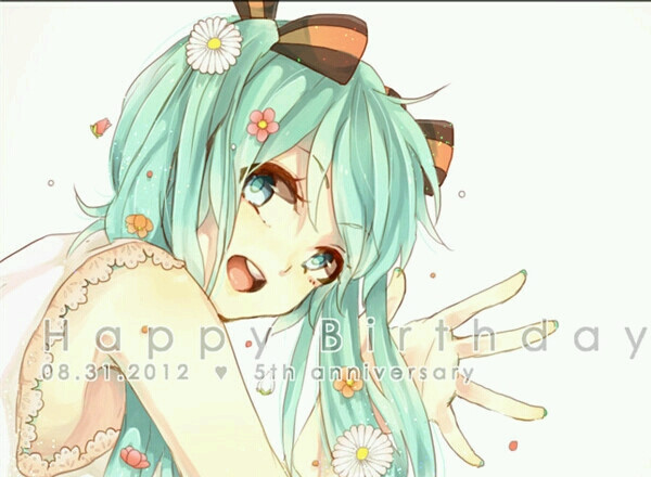初音未来生日mikubirthday双马尾侧脸