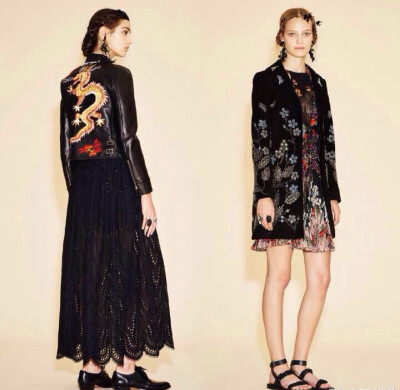 Valentino Resort 2016 (Part 2). 从著名时尚作家Diana Vreeland“眼睛旅行”的观点出发,Valentino不断在仙女风格中融入更多地域特征的细节,比如2016早春度假中不但有美洲部落图案,动物花草图案与非洲地图,来自东方…