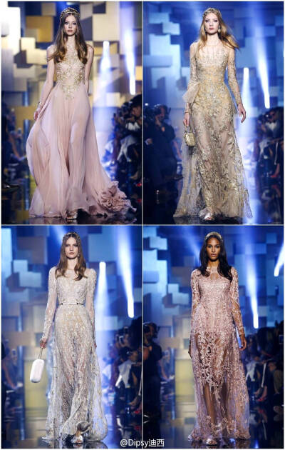 Elie Saab Haute Couture F/W 2015┃ 仙女？！什么鬼~~~当烦了仙女熏腻了仙气，这一季请集体披上金丝银线手工打造的鎏金刺绣战袍做女王！！！转自微博