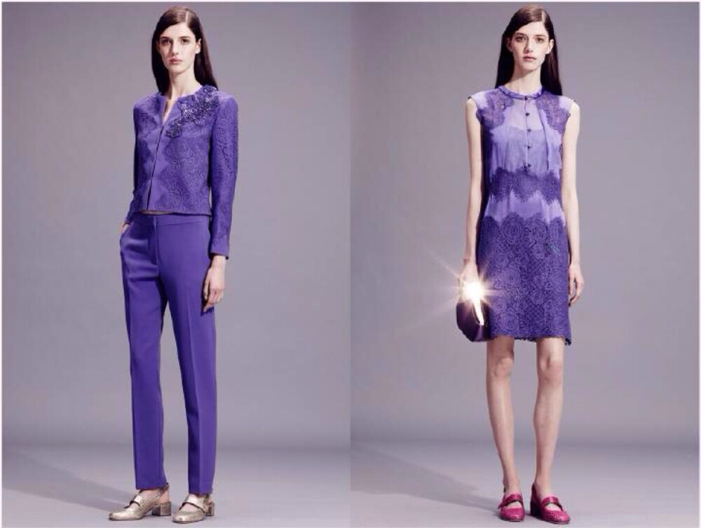 Alberta Ferretti 2015 Resort——有仙女模特Josephine Van Delden，还有梦幻的紫色[心]