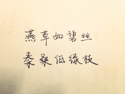 《春思》 秦桑低绿枝 诗句 李白 手写文字