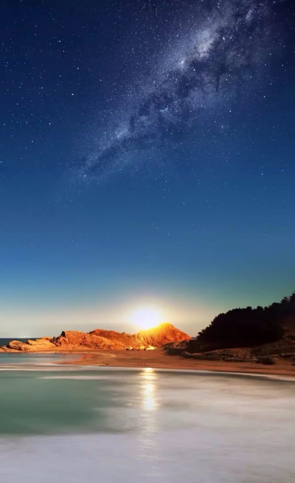 唯美星空 夜景 夜空 星光 海洋 沙滩 自然风景 iphone手机壁纸 唯美壁纸 锁屏