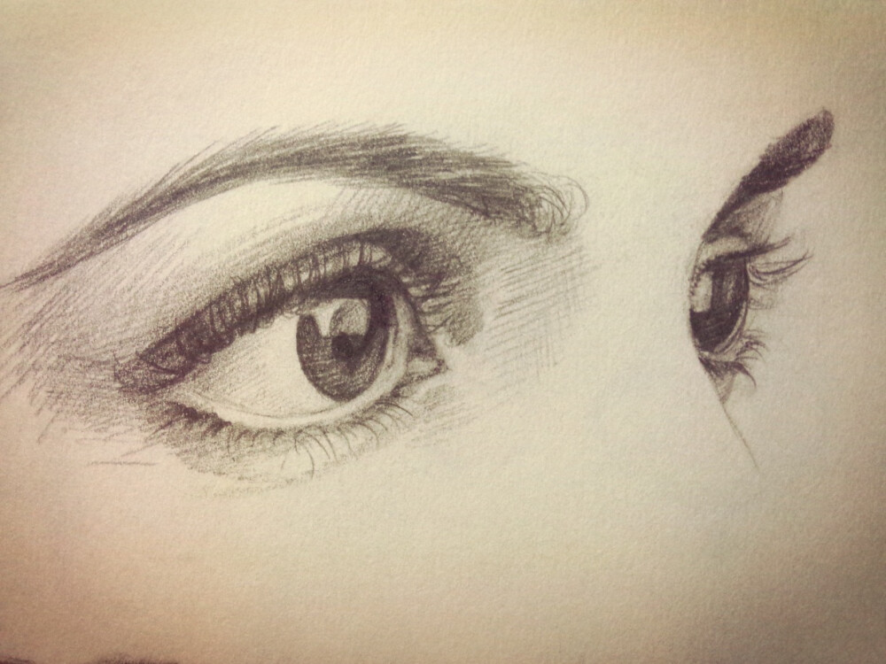 每日一涂素描女孩眼睛练习