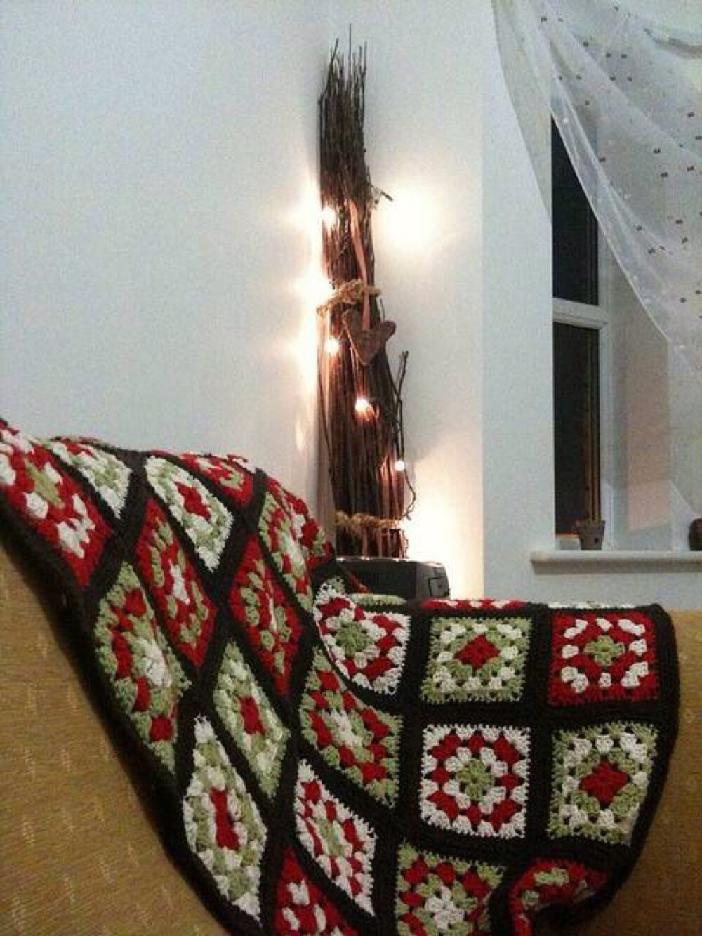 针织钩边花朵家装小装饰