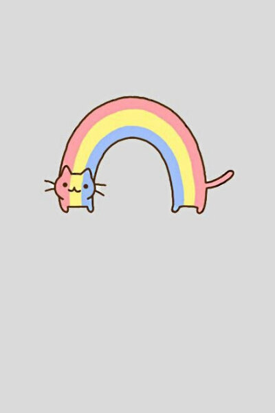 变成了彩虹的猫