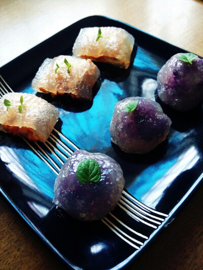 紫薯火腿水晶包。Ps:西米。