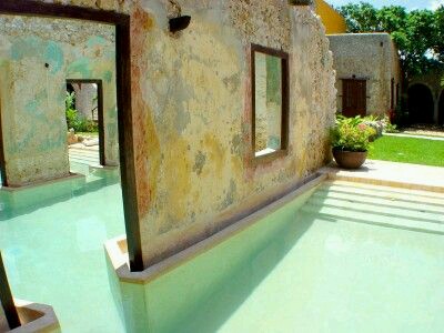 古建筑游泳池—精品酒店, 庄园坎佩切门, 墨西哥 Boutique hotel, Hacienda Puerta Campeche, Mexico