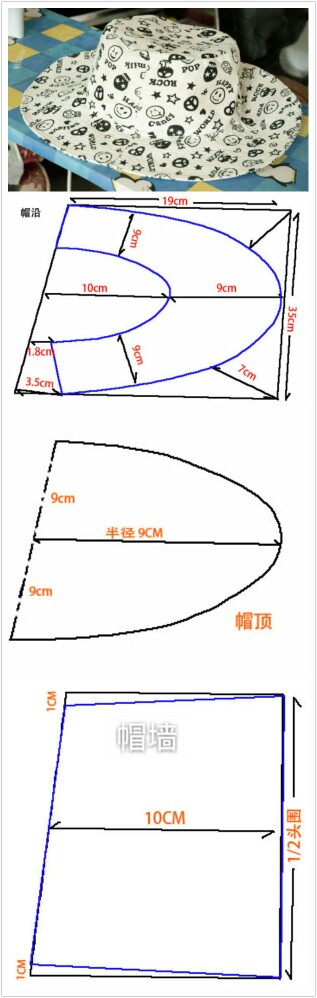 自制太阳帽。