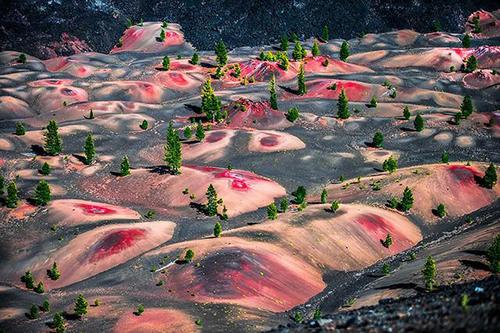 彩色沙丘，美国拉森火山国家公园