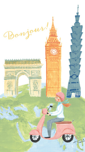 去旅行吧~  LINE 换不完的插画手机壁纸..