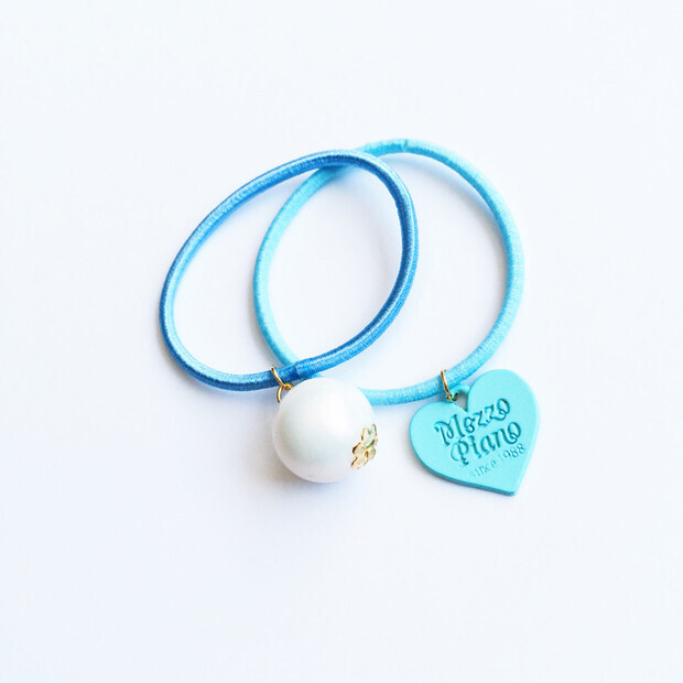 爱心珍珠吊坠发圈