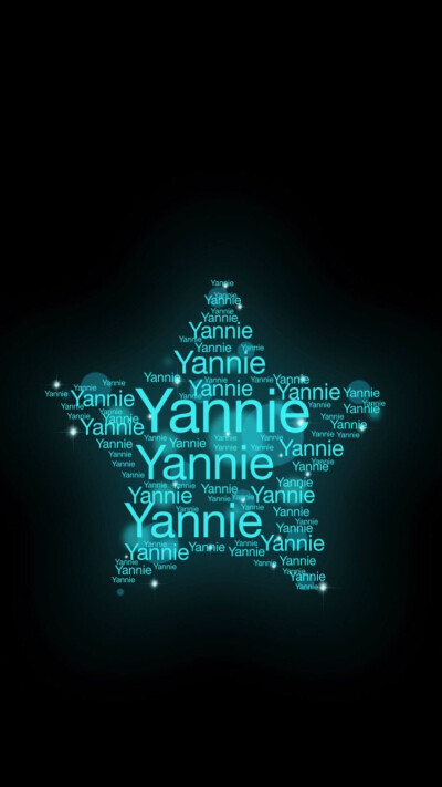 荧光色系 名字壁纸 Yannie