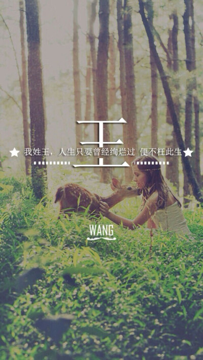 我姓王，从不悲伤彷徨