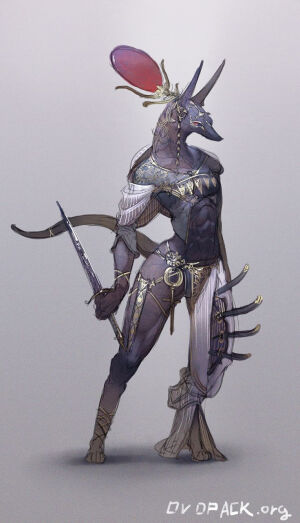 阿努比斯（Anubis）：导引亡灵之神，护送灵魂通向另一个世界，外形为狼首人身