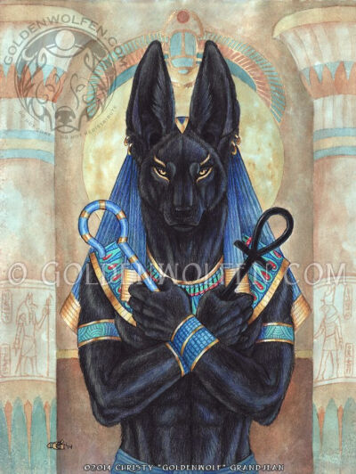 阿努比斯（Anubis）：导引亡灵之神，护送灵魂通向另一个世界，外形为狼首人身