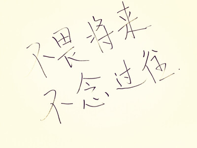 手写。美文美段。不畏将来，不念过往。