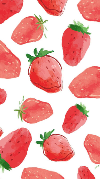 草莓平铺壁纸 聊天背景