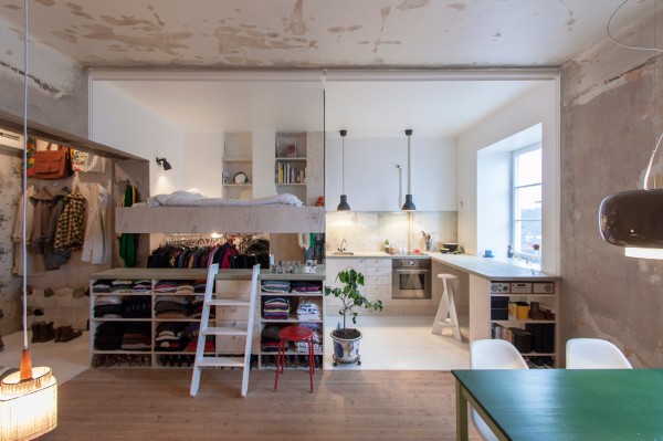 瑞典首都斯德哥尔摩的迷你公寓 建筑设计事务所Karin Matz 把这个位于瑞典首都斯德哥尔摩、 面积只有36平方米（387.5平方英尺）的空间打造成一个现代、明亮、井井有条的迷你公寓。