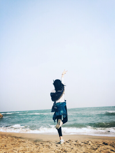 海边，风景，背影